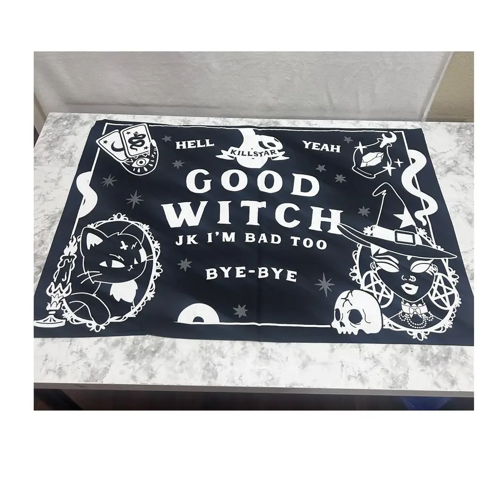 Killstar Good Witch Pillowcases Set Of Two (2) Glow In The Dark BLK Goth Whimsy